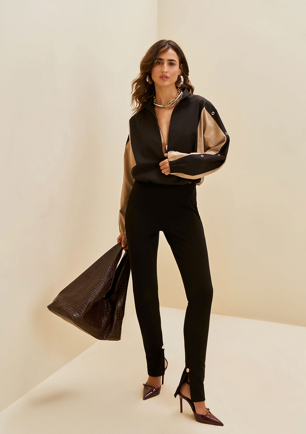 Calça Morena Rosa Slim Alta Preto