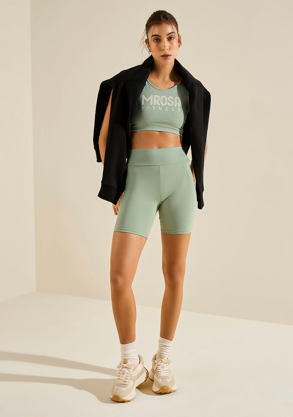 Shorts Morena Rosa Ajustado Alta Verde