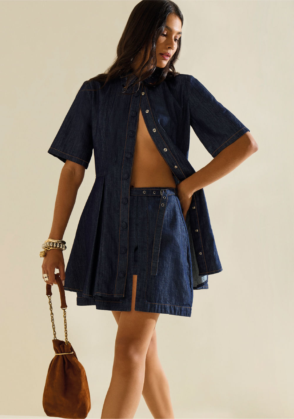 Shorts Morena Rosa Amplo Alta Azul