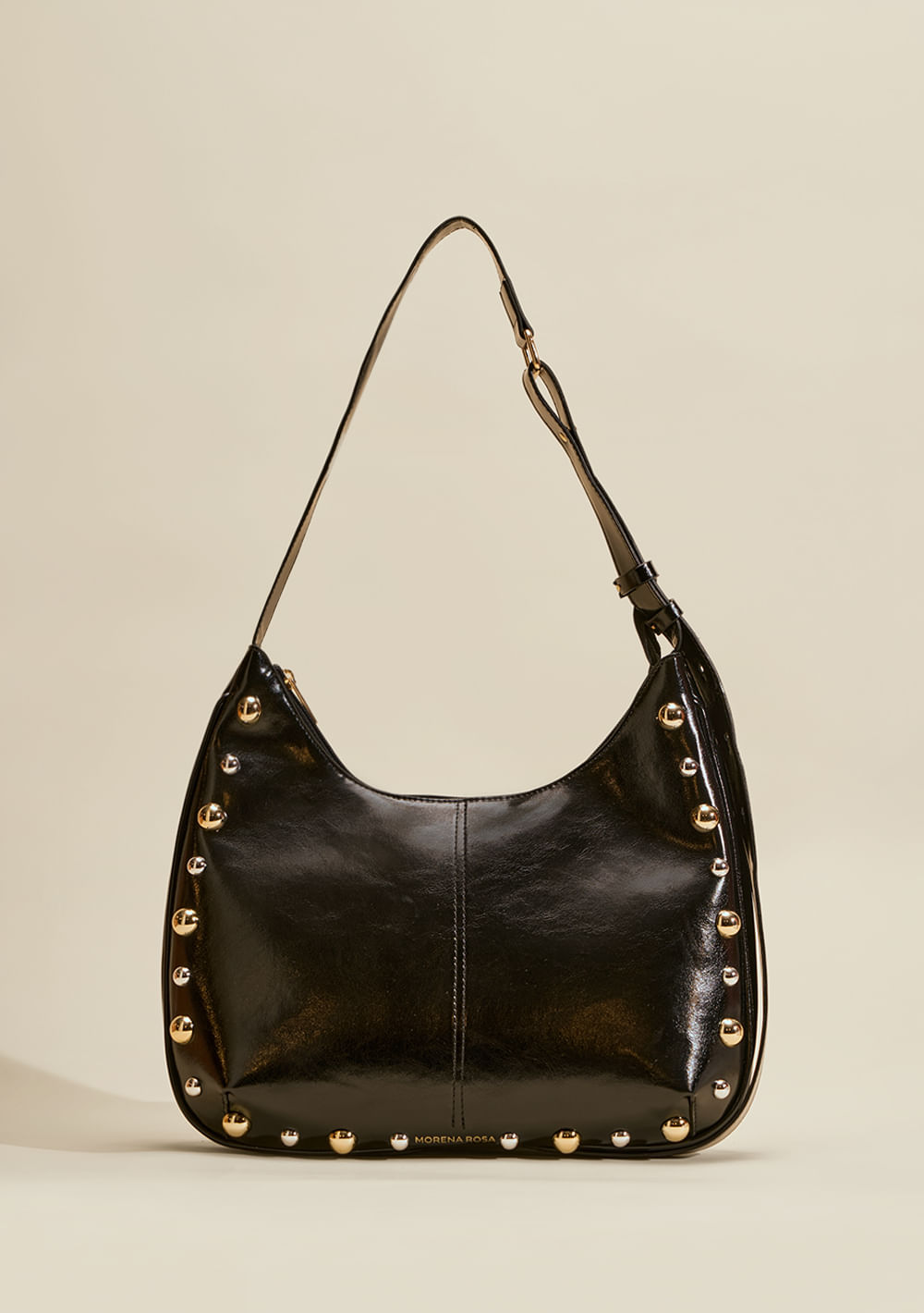 Bolsa Hobo Detalhe Tachas Preto