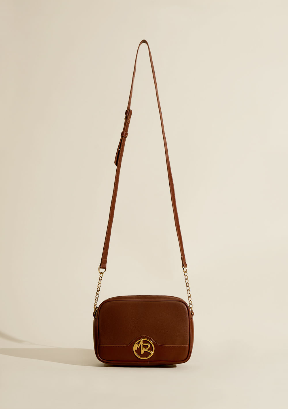 Bolsa Crossbody Alça Corrente Marrom