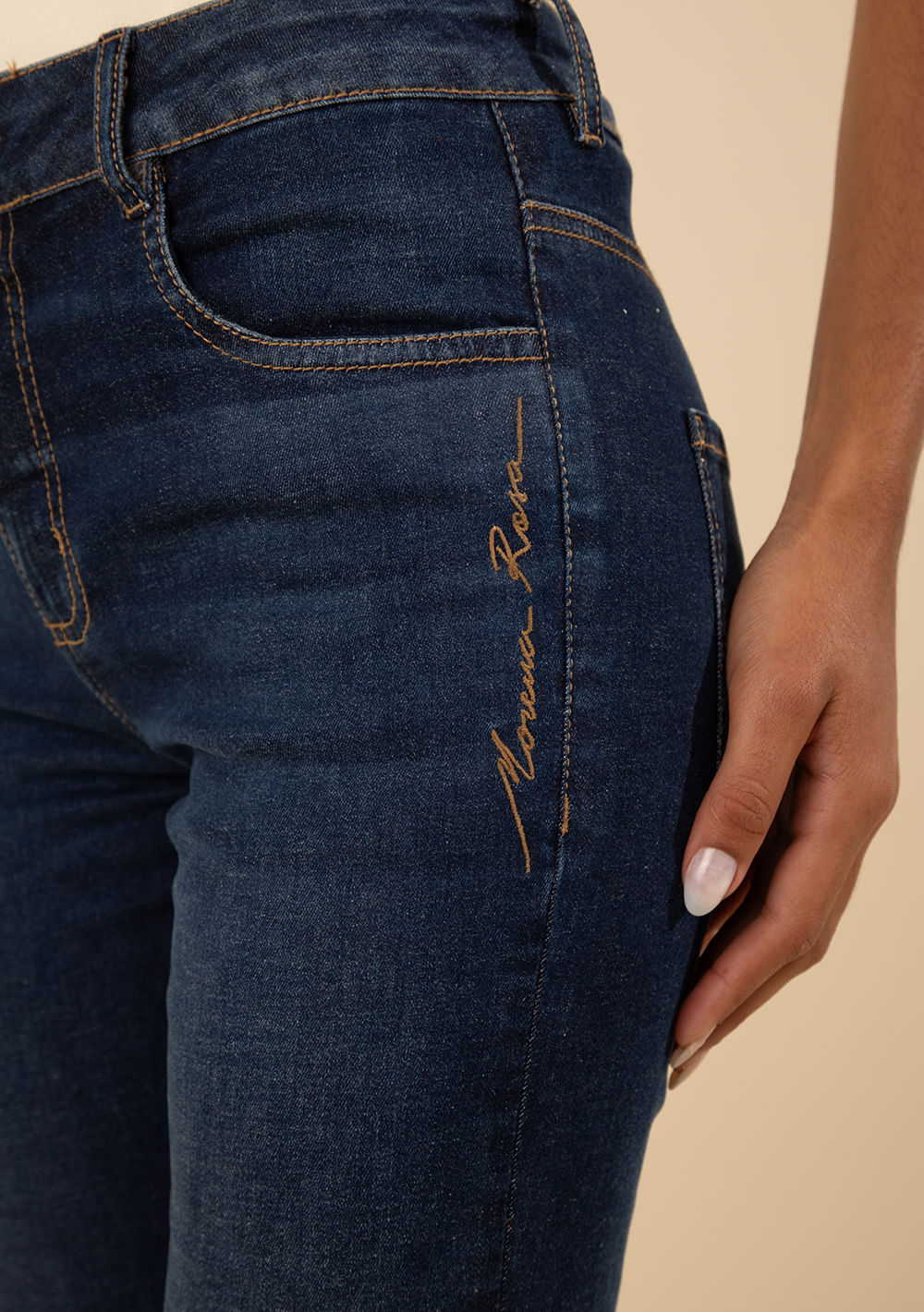 Calça Morena Rosa Skinny Média Azul