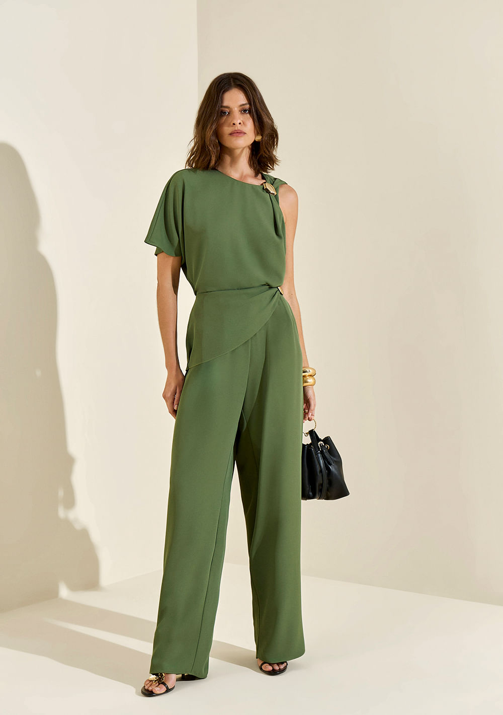 Calça Morena Rosa Reta Alta Verde