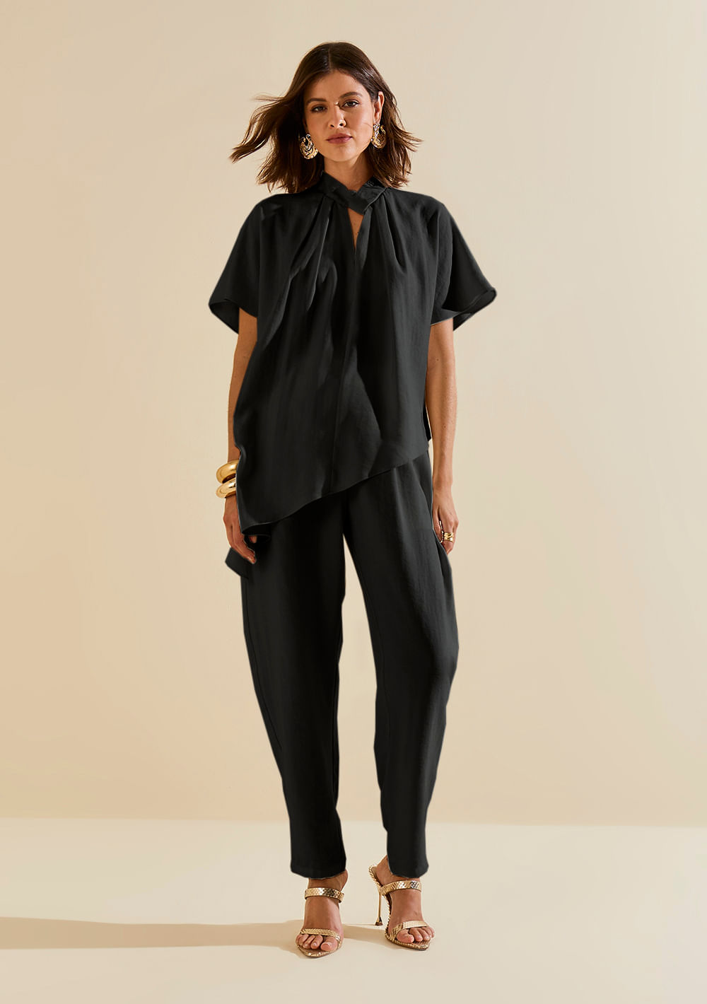 Calça Morena Rosa Reta Alta Preto