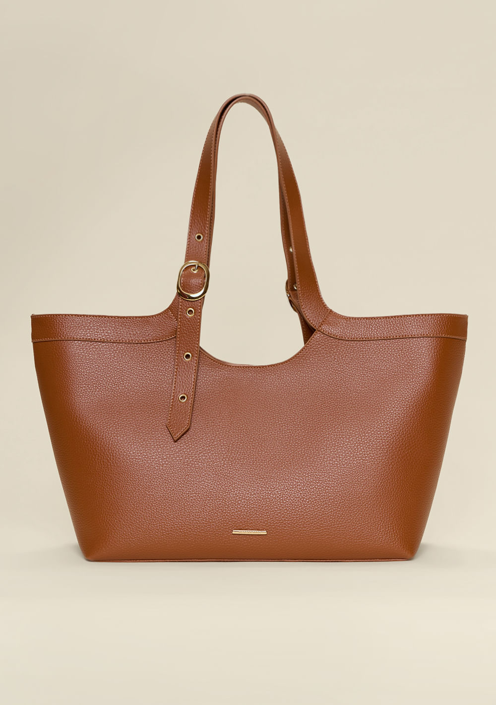 Bolsa Tote Detalhe Fivela Marrom