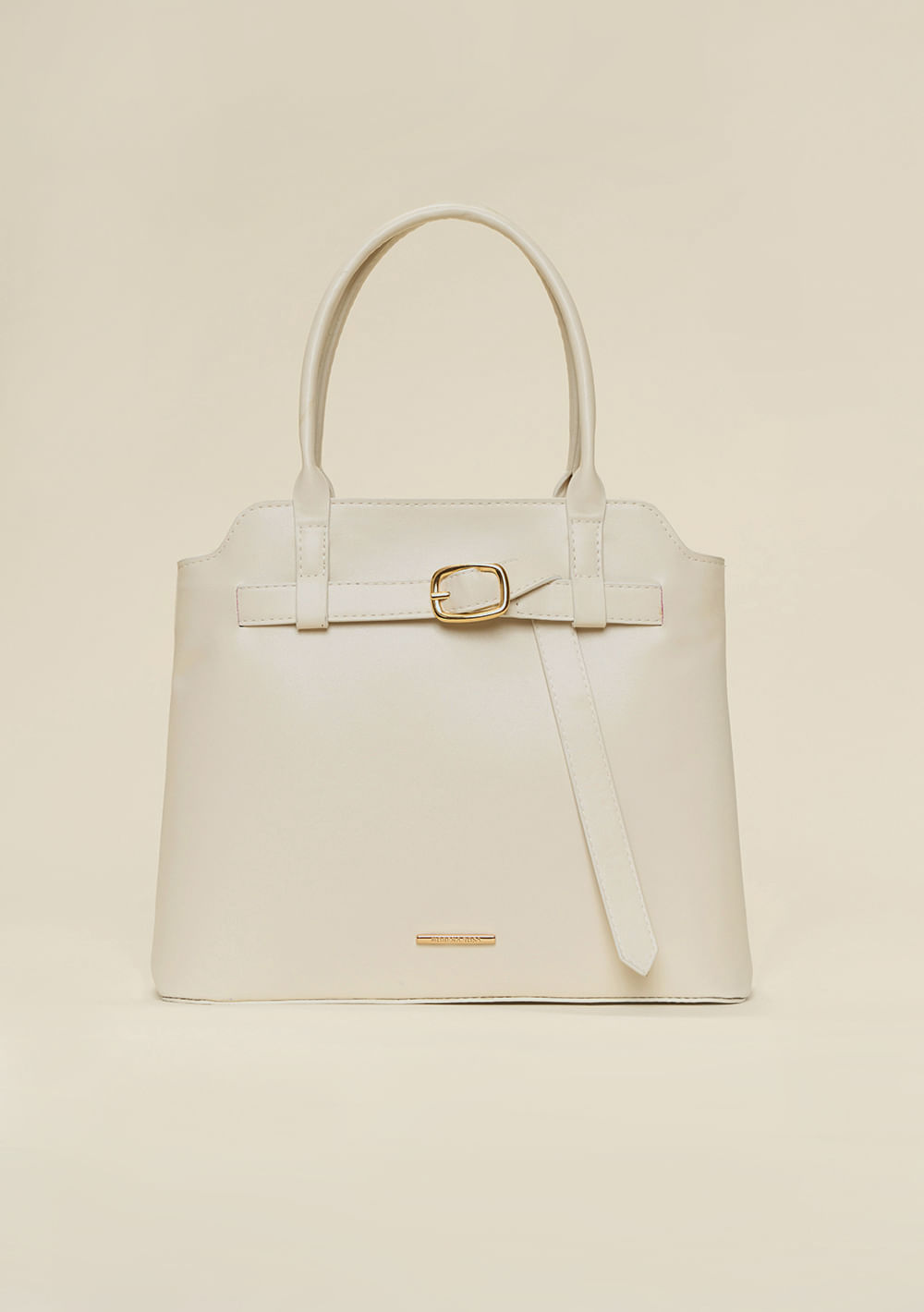 Bolsa Tote Detalhe Fivela Off White