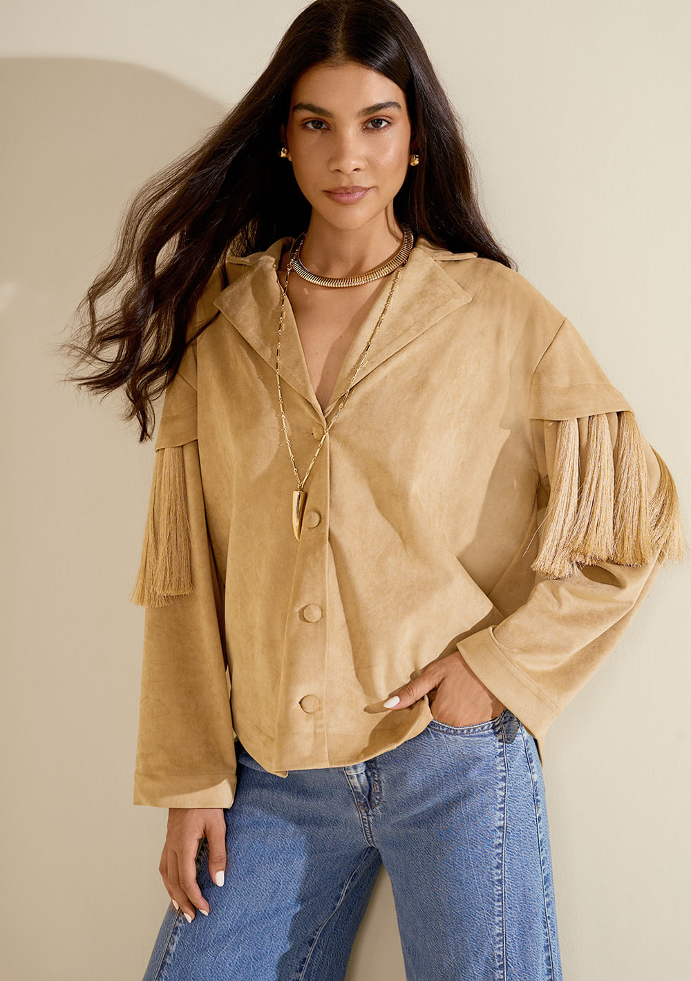 Casaco Overshirt Motus Bege