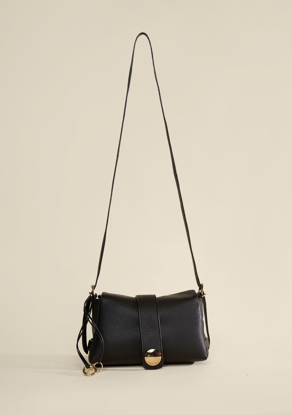 Bolsa Crossbody Com Chaveiro Preto
