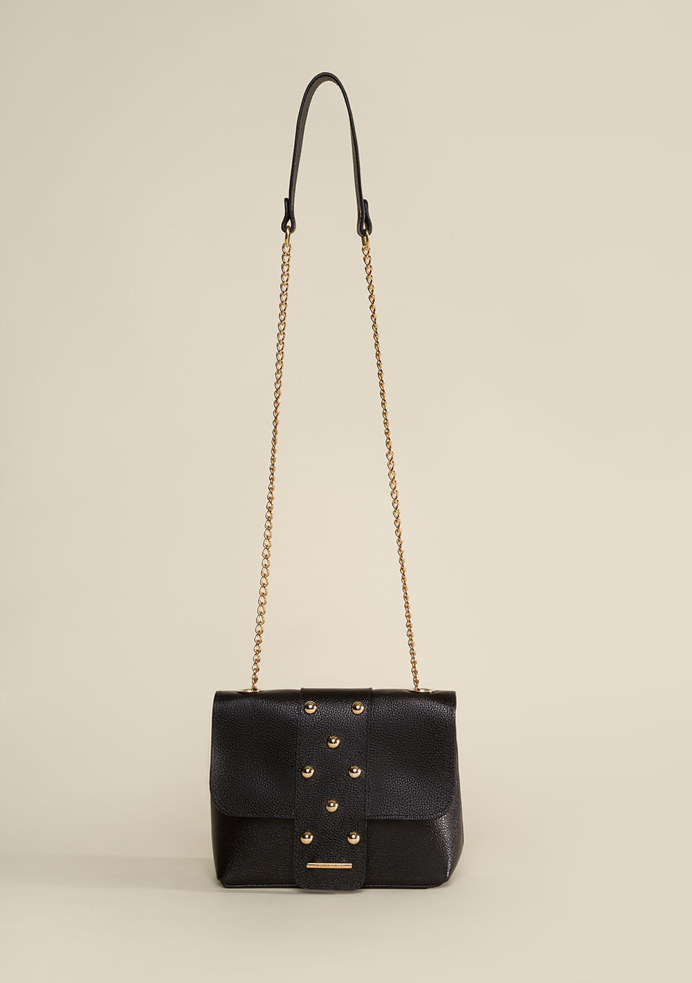 Bolsa Tiracolo Detalhe Tachas Preto