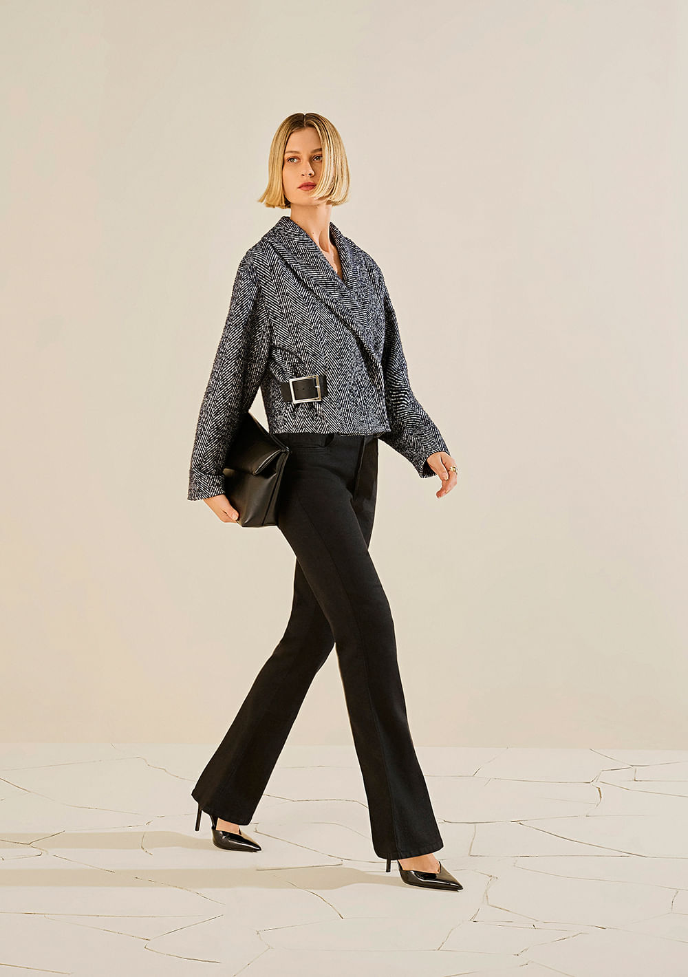 Calça Morena Rosa Boot Cut Alta Preto