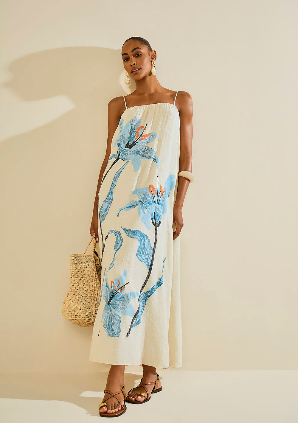 Vestido Longo Herbário Off White
