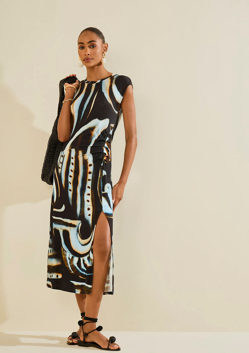 Vestido Midi Náutilo Preto