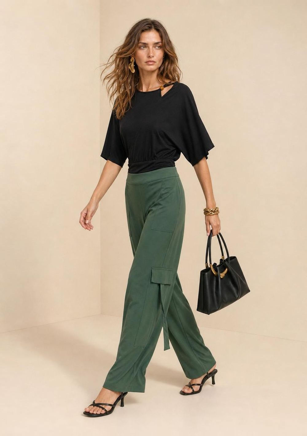 Calça Morena Rosa Reta Alta Verde