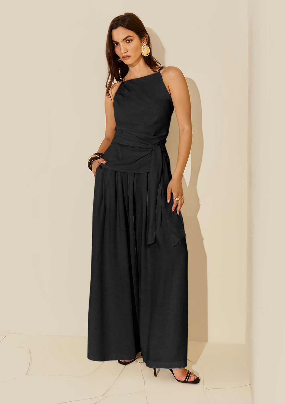 Calça Morena Rosa Wide Alta Preto