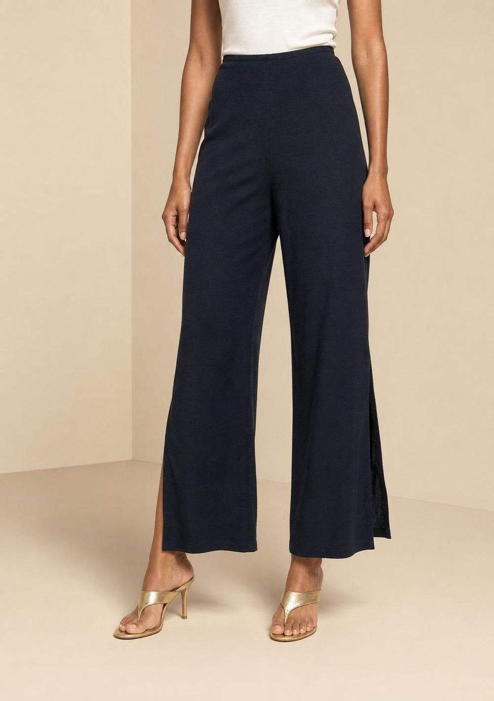 Calça Morena Rosa Pantalona Alta Preto