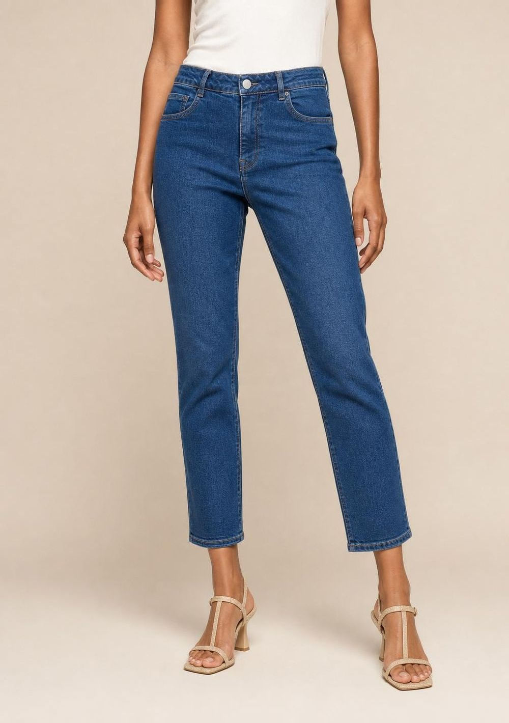 Calça Cigarrete Alta Azul