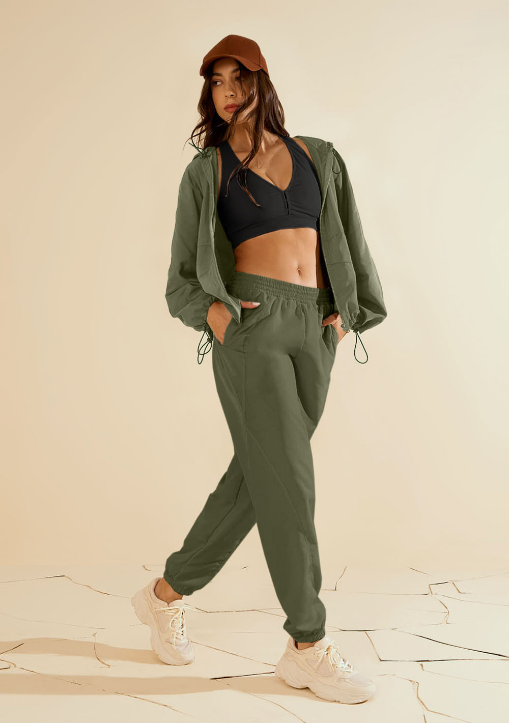 Calça Morena Rosa Jogging Alta Verde