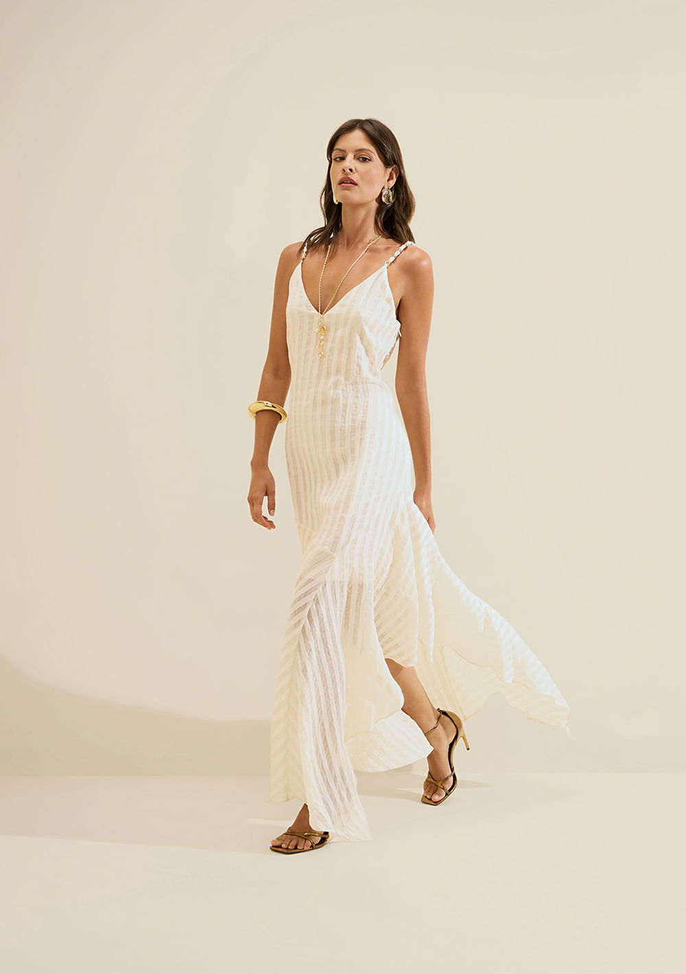 Vestido Longo Lumina Off White