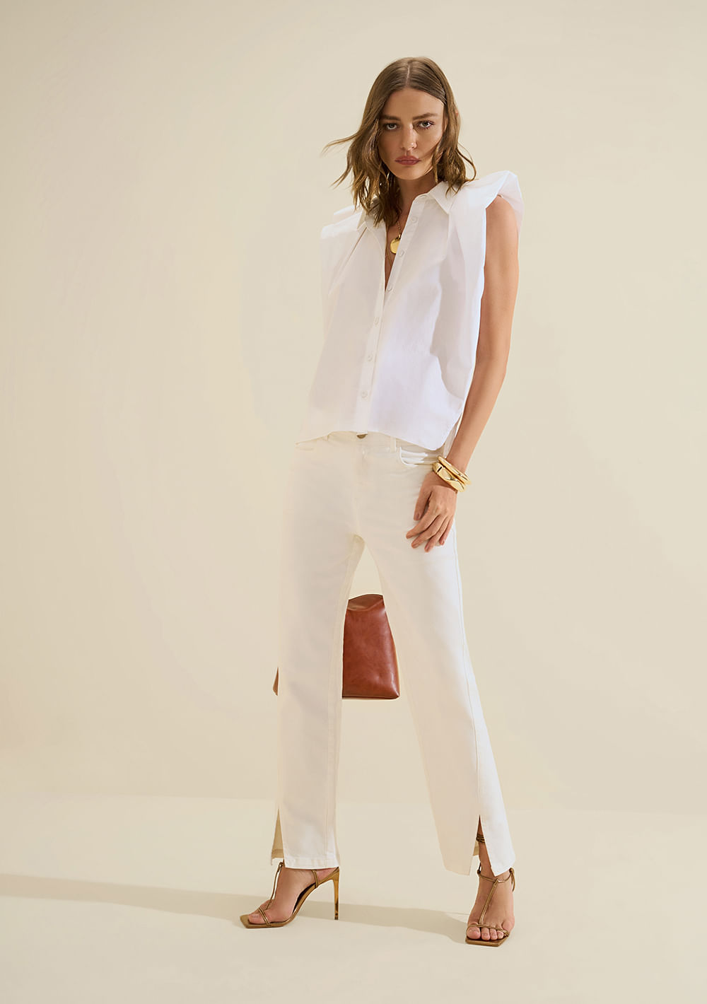 Calca Reta Salina Off White