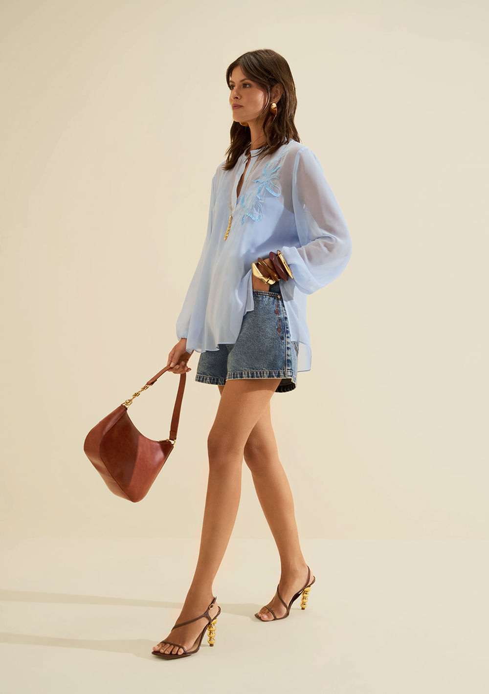 Shorts Morena Rosa Reto Alta Azul