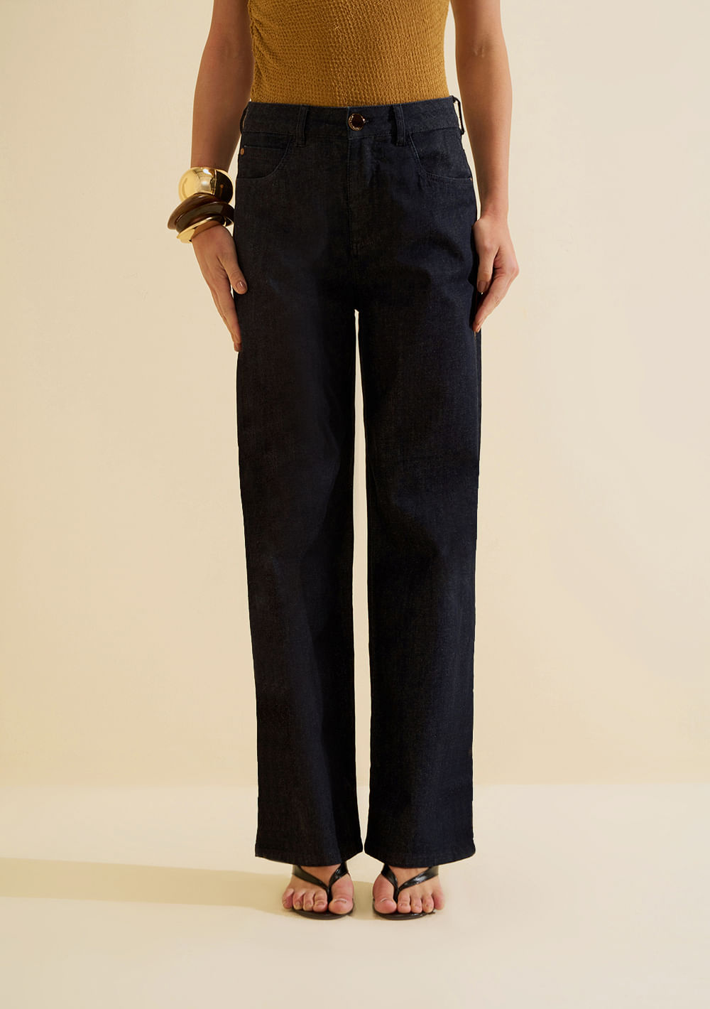Calça Morena Rosa Wide Alta Azul