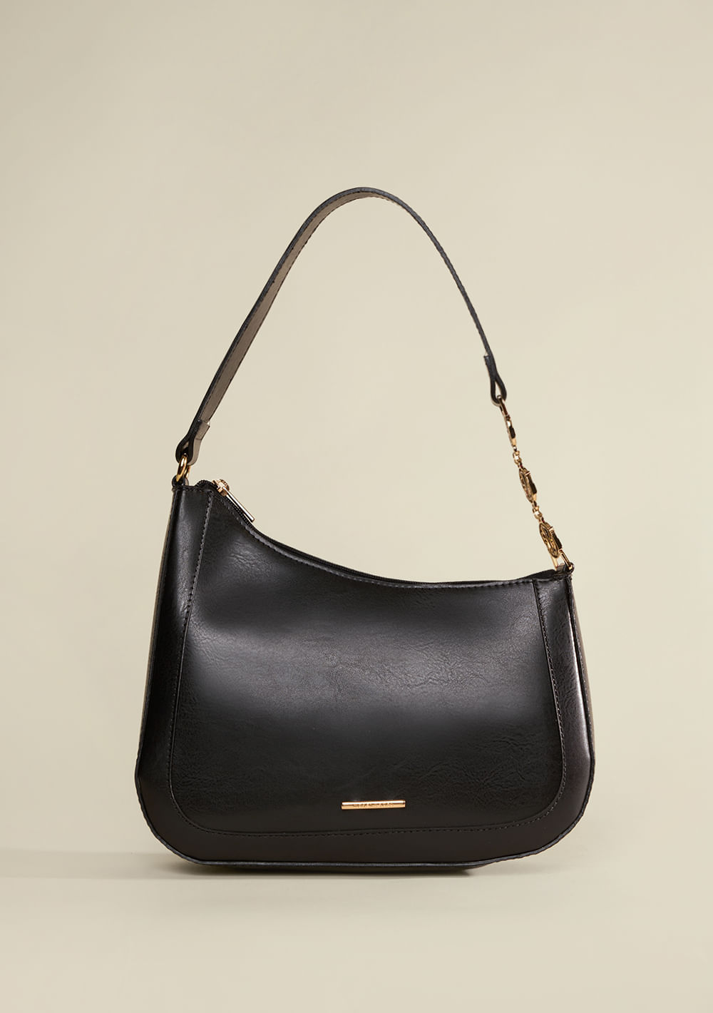 Bolsa Hobo Alça Corrente Preto