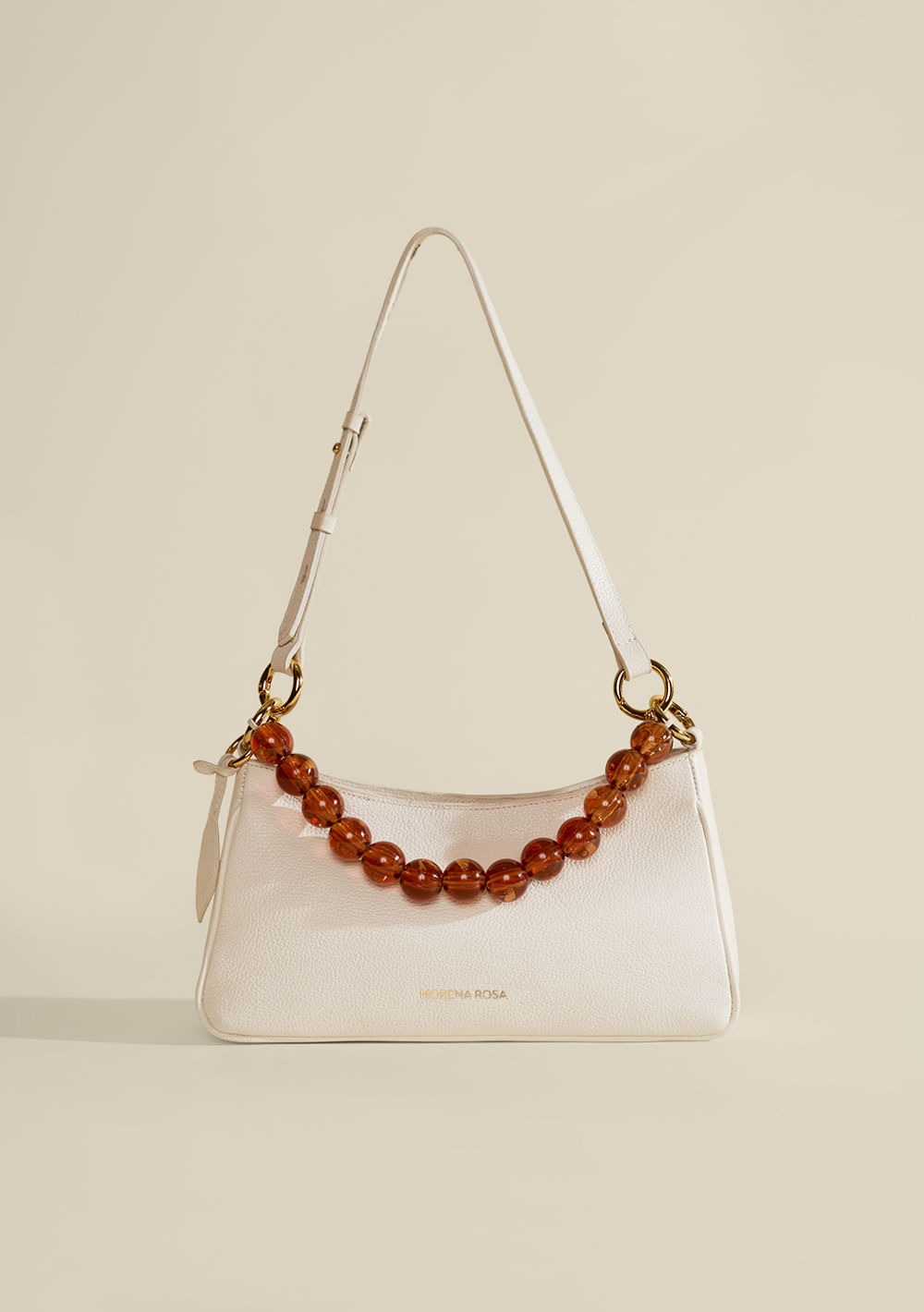 Bolsa Baguete Com Alça De Mão Off White
